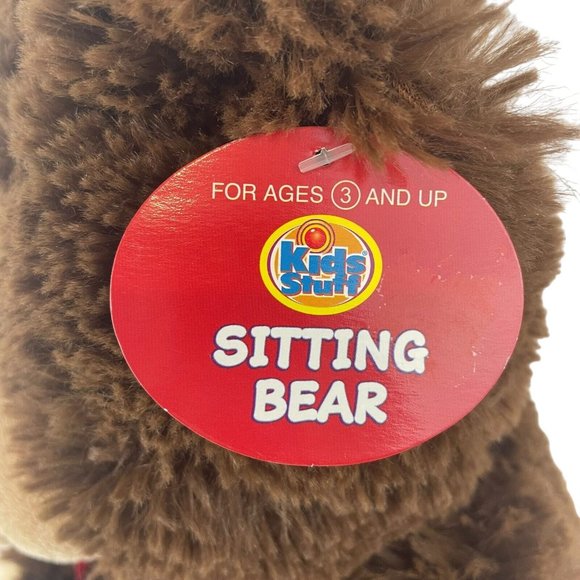 Kellytoy Kid Stuff Sitting Bear 13” Plush Brown Teddy Bear Stuffed Toy Red Bow - Picture 5 of 8